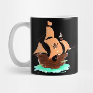 cartoon pirate ship Mug